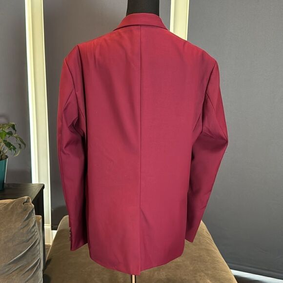 Men’s Slim Fitting Suit Jacket Blazer Two Button Notched Lapels Size 42 - Picture 4 of 11